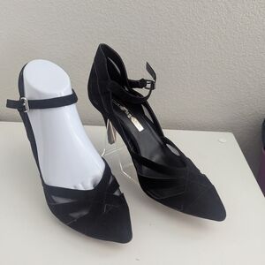 Audrey Brooke Black Strappy Heels